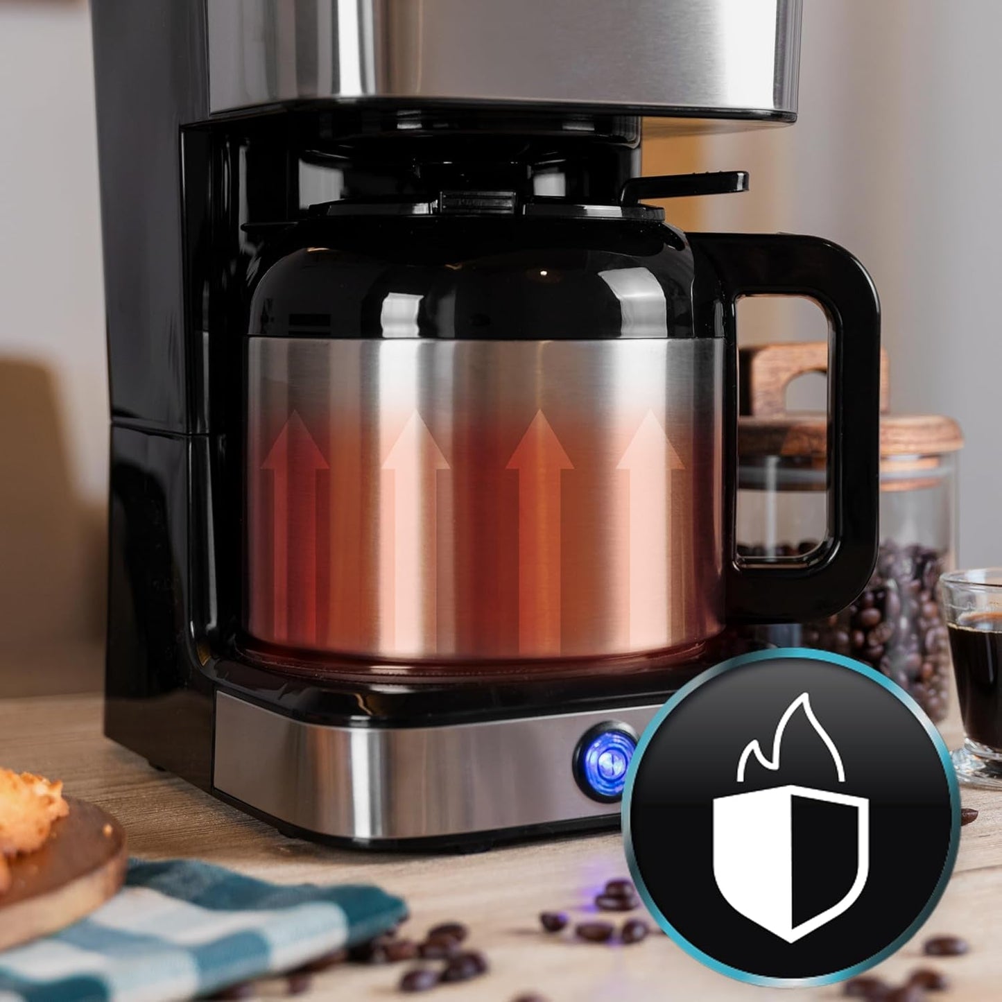 Překapávací kávovar Cecotec Coffee 66 Drop & Thermo, 950 W, 1,2 l, 10 šálků, technologie ExtremeAroma, funkce proti odkapávání, indikátor hladiny vody, opakovaně použitelný hlavní filtr, ochrana proti přehřátí