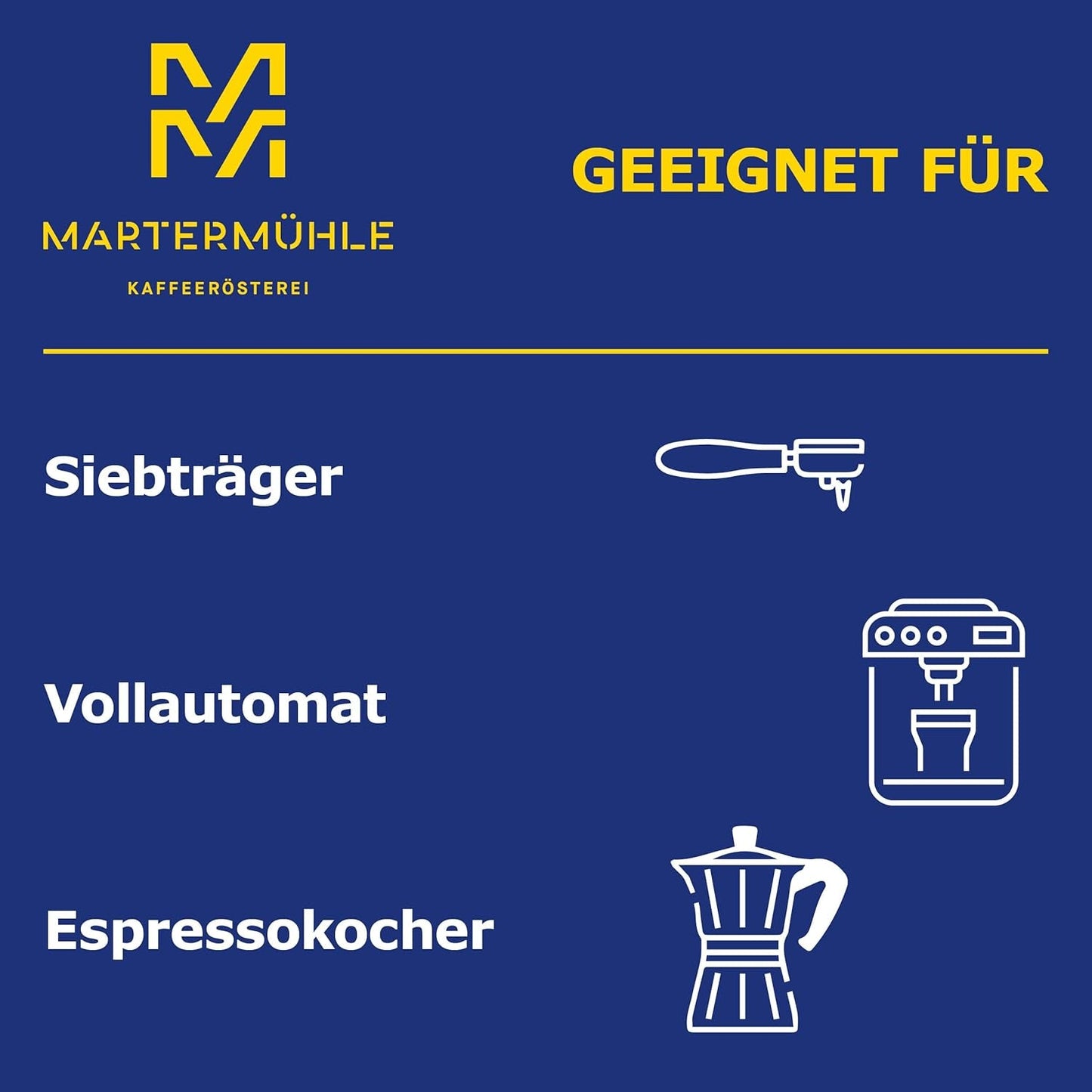 Espresso Martermühle Cioccolato 500g Strong | Arabica/Robusta | Příchutě: Makadamové ořechy, mléčná čokoláda | Světle pražená celá zrna espressa, nízká kyselost