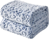 FY FIBER HOUSE flanel fleece přehoz, deka z mikrovlákna s 3D potiskem geparda, 228 X 274 cm, fialová Přikrývky a přikrývky Naty Shop Leopard blue 40"X50"