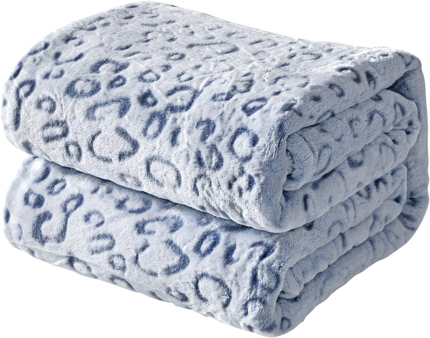 FY FIBER HOUSE flanel fleece přehoz, deka z mikrovlákna s 3D potiskem geparda, 228 X 274 cm, fialová Přikrývky a přikrývky Naty Shop Leopard blue 40"X50"