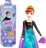 Mattel Disney The Ice Queen Anna Fashion Set, Spin & Reveal s 11 překvapeními, včetně 5 doplňků, 5 samolepek a scénky, inspirované filmem Disney, HXD27 Naty Shop Dolls Výchozí název