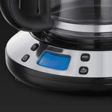 Kávovar Russell Hobbs [Digitální časovač, sprchová hlavice pro optimální odsávání a aroma] Colors+ Creme (1 až 10 šálků, 1,25 l skleněná karafa, topná deska, 1100 W) Kávovar s filtrem 24033-56