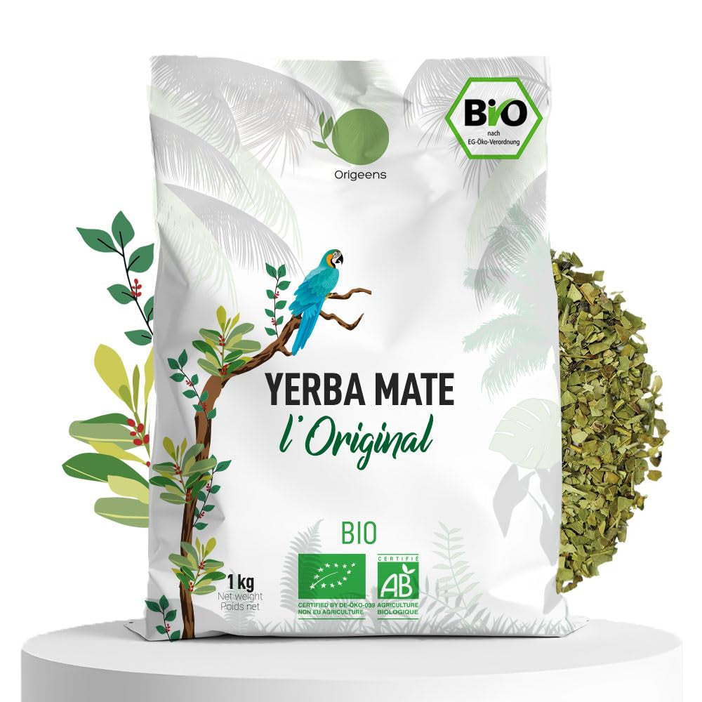 ORIGEENS BIO YERBA MATE TEA 1 KG - The Original I Nepražený, listy, bez stonků, prachu a drobků I Energizující a detoxikační nápoj