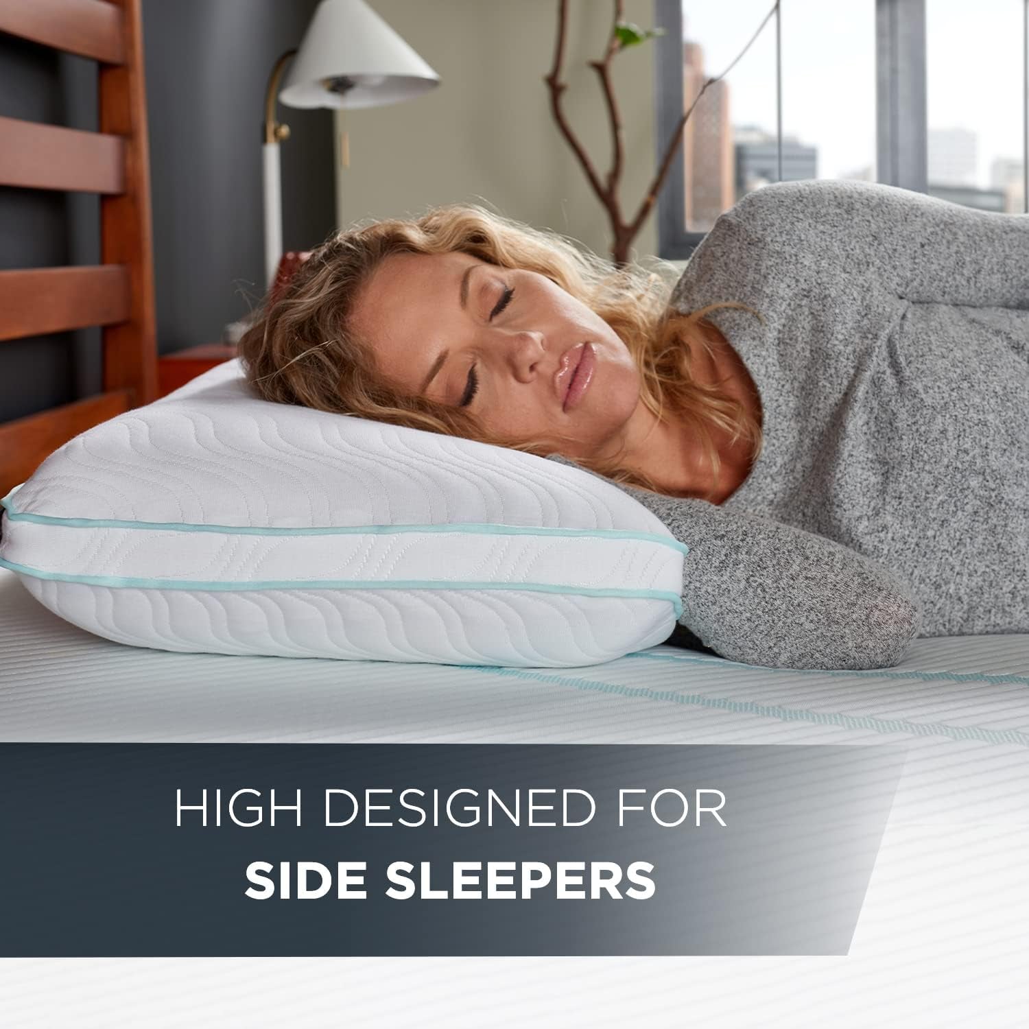 Polštář TEMPUR-PEDIC Tempur-Cloud Prohi Polštář, Paměťová pěna, Bílá/Opulentní zahrada, Polštáře King Standard Naty Shop