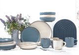 CreaTable, 21016, Modern Scandic Blue-Grey Series, 16dílná sada nádobí, Porcelánová kombinovaná služba, Vhodné do myčky a mikrovlnné trouby, Kvalitní výroba