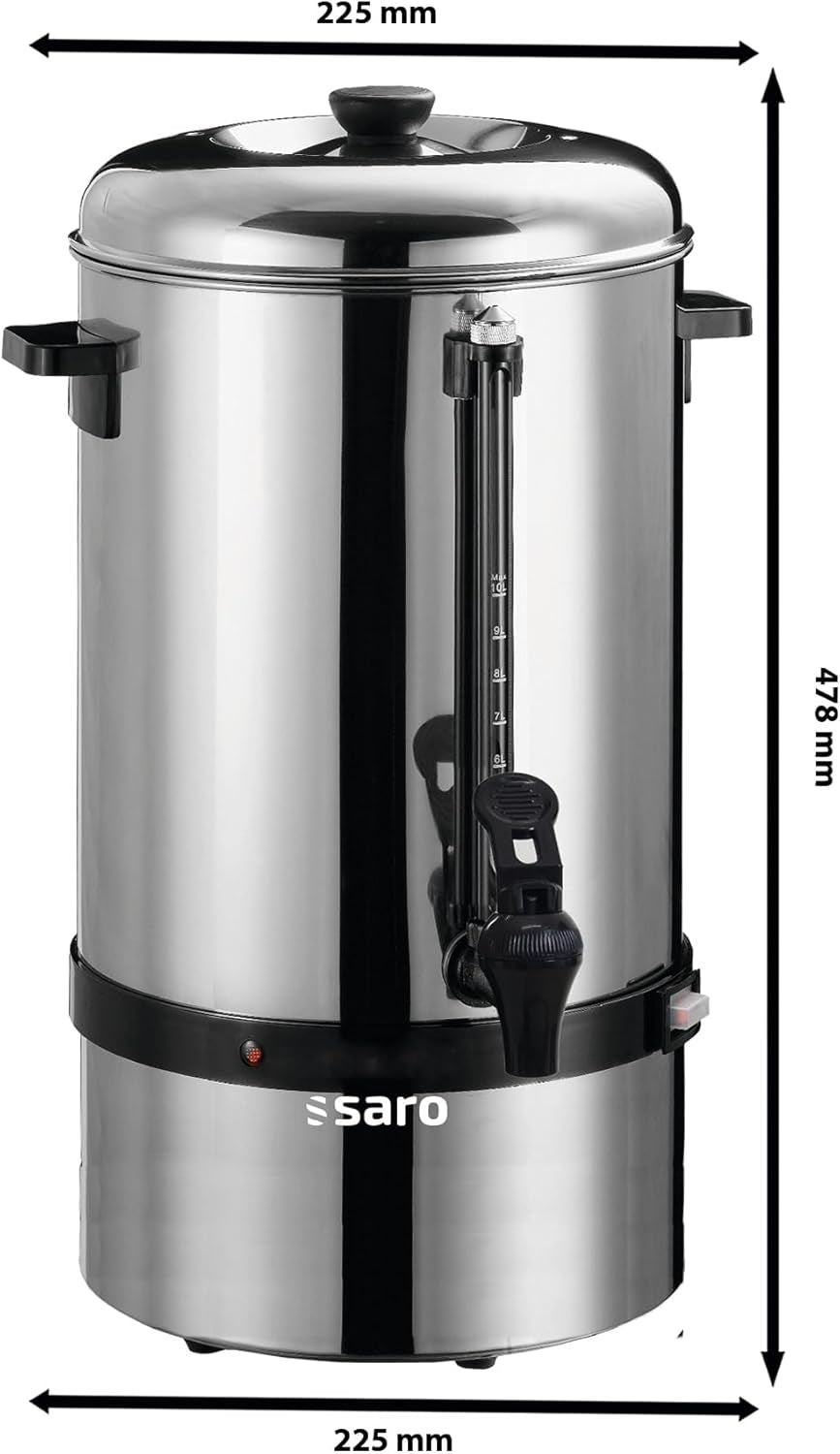 Kávovar Saro s kulatým filtrem - 6,75 l / 40 šálků - nerez - funkce spařování a udržování tepla - bezpečnostní kohoutek - průhledítko - 1,5 kW - model SAROMICA 6005