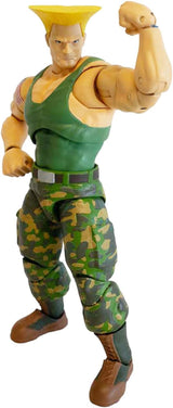 Jada Toys Street Fighter Figure Guile (15 cm) - Street Fighter 2: The Final Challengers Sběratelská pohyblivá akční figurka s alternativní hlavou, rukama a doplňky, akční figurky od 13 let Naty Shop Guile