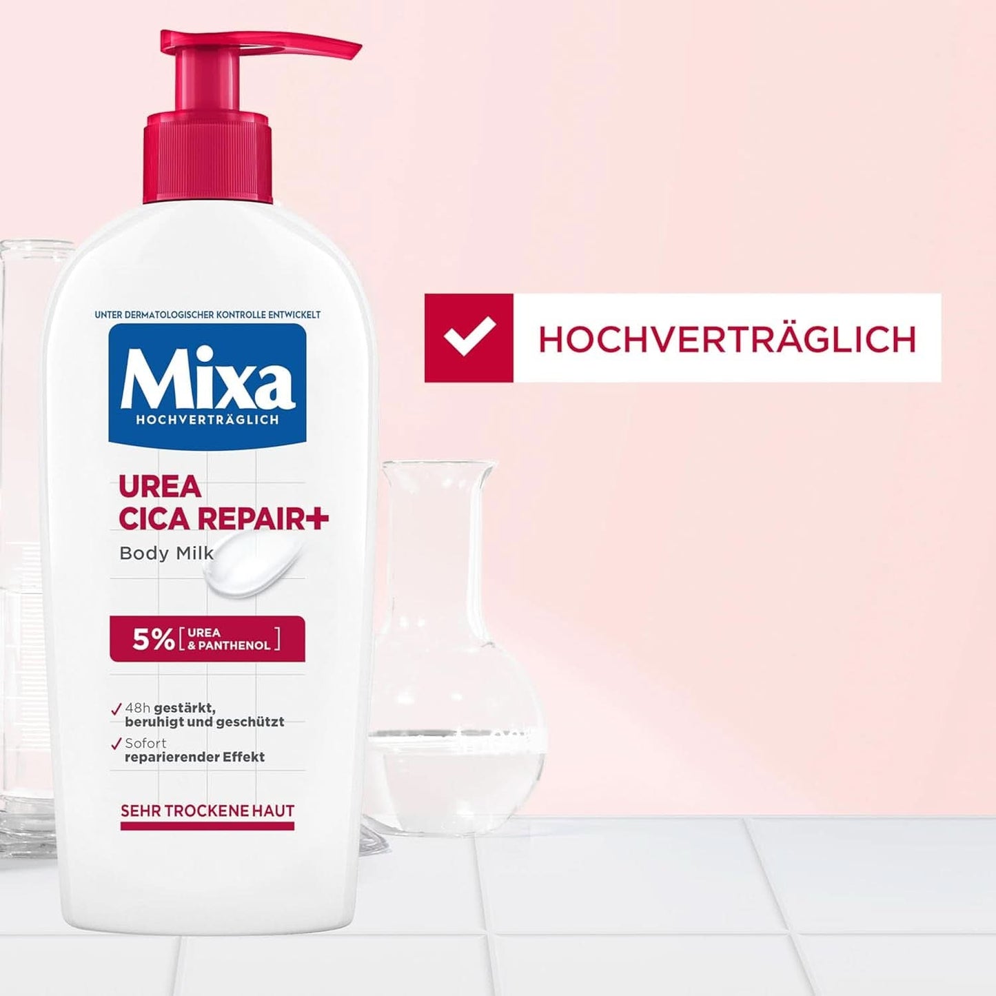 Mixa Urea Cica tělové mléko XXL, S ureou a regeneračním panthenolem, Zklidňující a ochranné tělové mléko, Pro suchou pokožku, 400 ml Sprcha a koupel Naty Shop