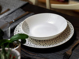 Grafický stolní servis, 18 kusů pro 6 osob, porcelán, bílá