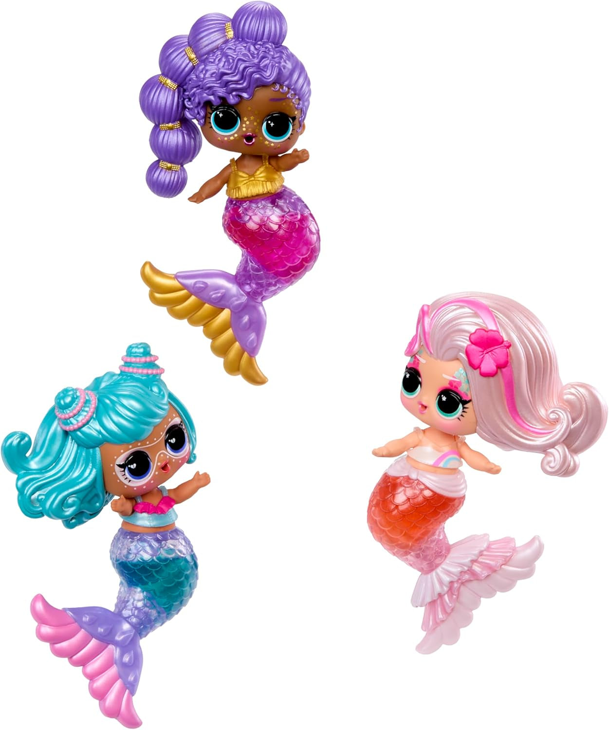 LOL Překvapení! Mermaids Makeover Magic Tots - Skutečný lesk na rty pro vás a vaši panenku, abyste se mohli sami vyrobit, namíchat a vytvořit make-up, Zábavná vodní hra, 6 panenek ke sbírání - Věk 4+