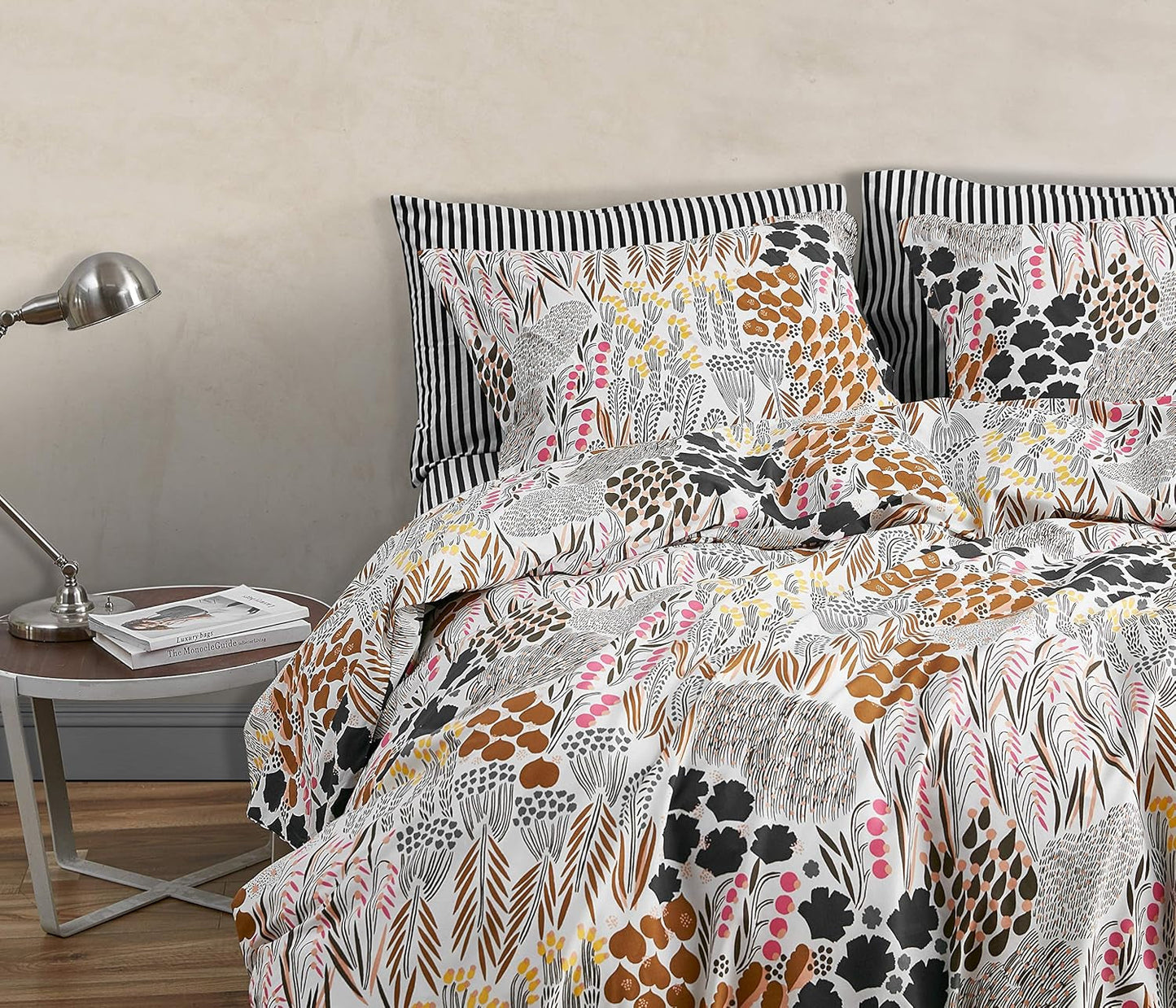 MARIMEKKO Queen ložní souprava, bavlněné perkálové povlečení s odpovídajícími povlaky na polštáře, celoroční domácí dekorace (Pieni Letto, vícebarevné, královna postel) Naty Shop Peřiny a přikrývky