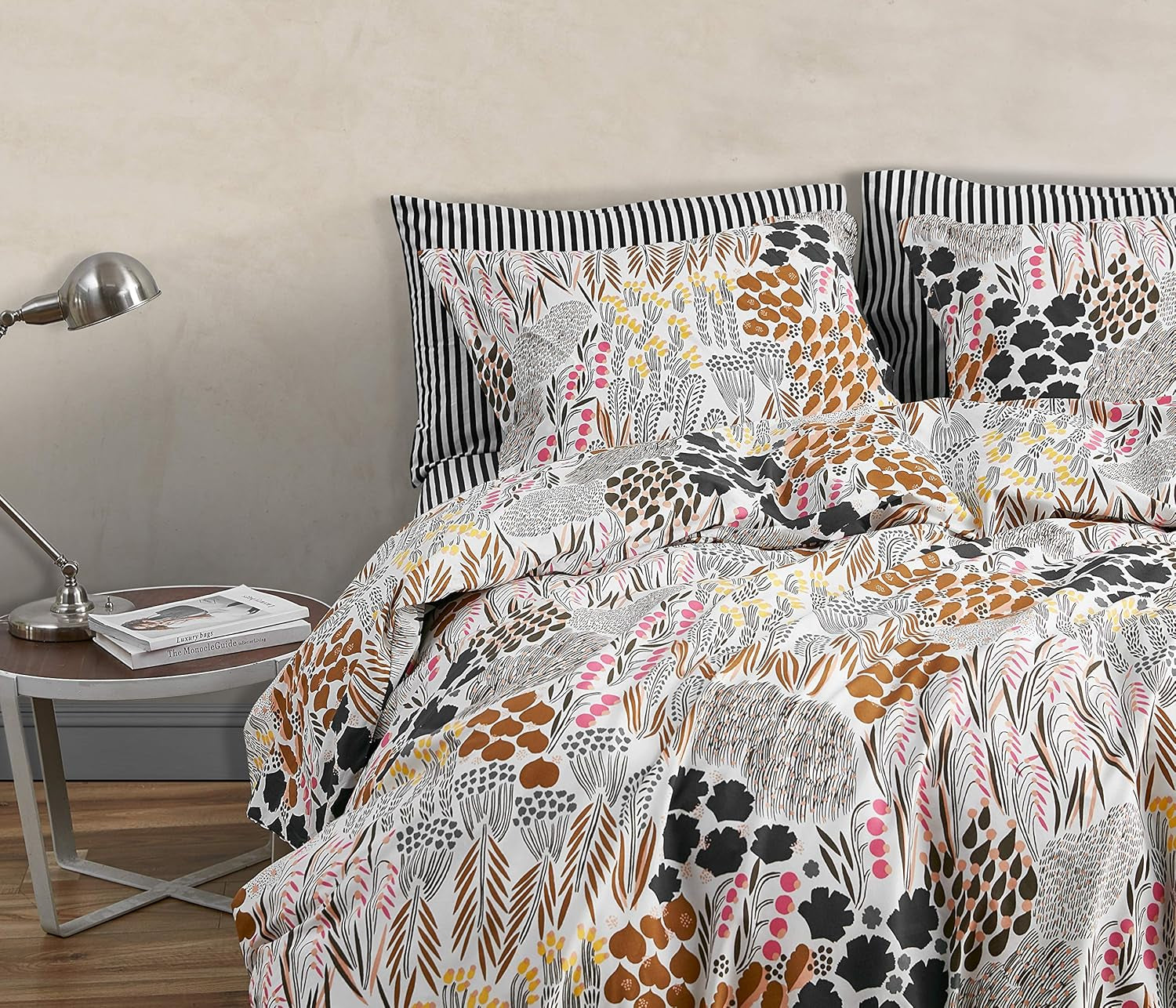 MARIMEKKO Queen ložní souprava, bavlněné perkálové povlečení s odpovídajícími povlaky na polštáře, celoroční domácí dekorace (Pieni Letto, vícebarevné, královna postel) Naty Shop Peřiny a přikrývky