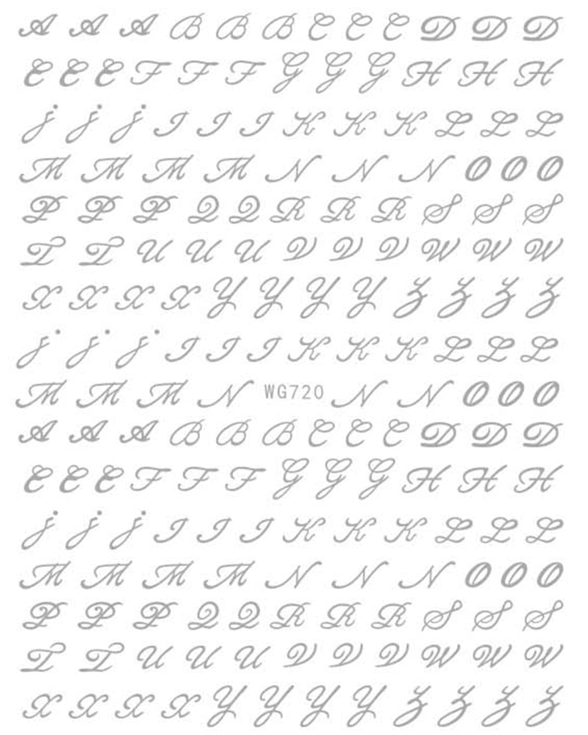 6 Blatt Nagelsticker Alte Alphabetzahlen Nagelaufkleber Selbtklebend Alte Briefe Nail Art Sticker Dekoration Nageldesign Zubehör