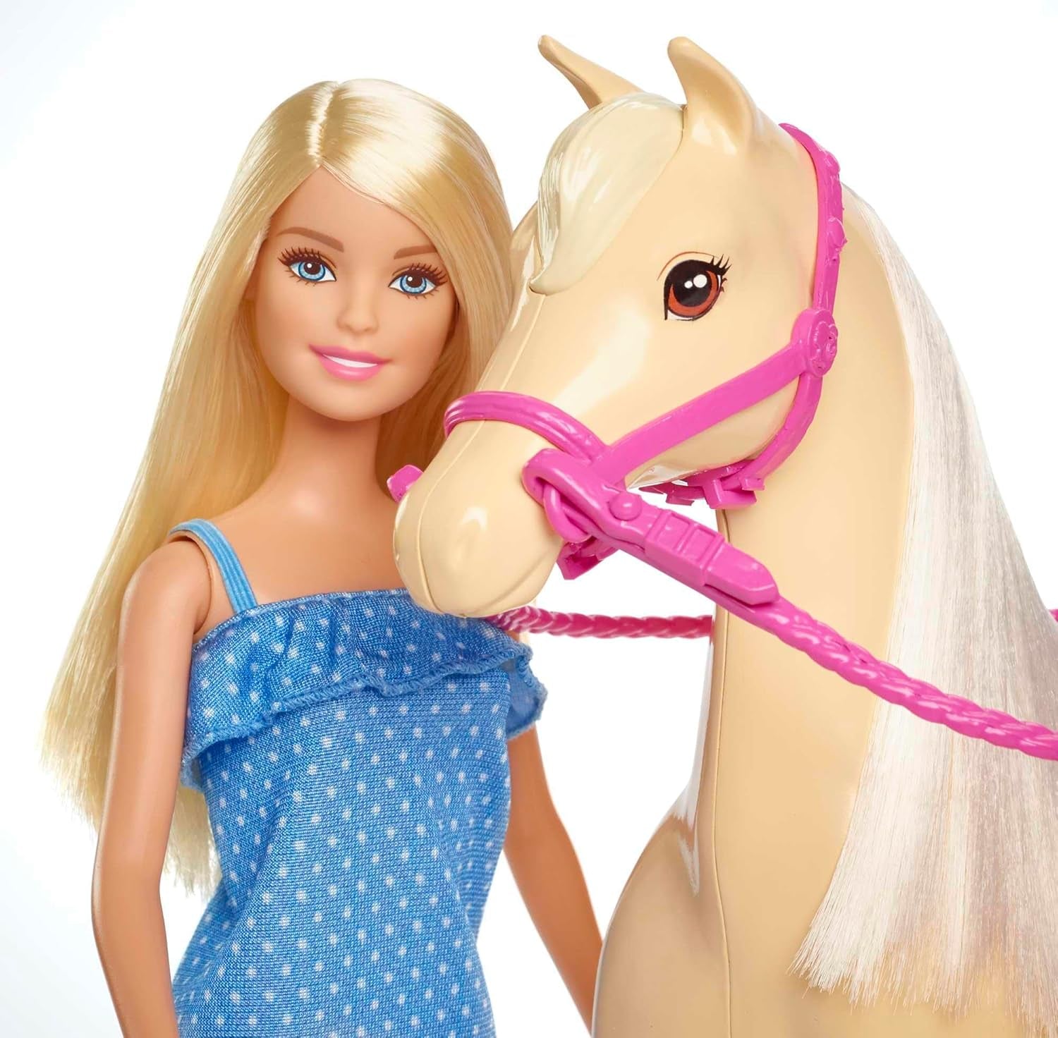 Panenka Barbie a hračka koně, jezdecké doplňky, obsahuje 1 panenku a 1 koně, vhodné jako dárek pro děti od 3 let, FXH13