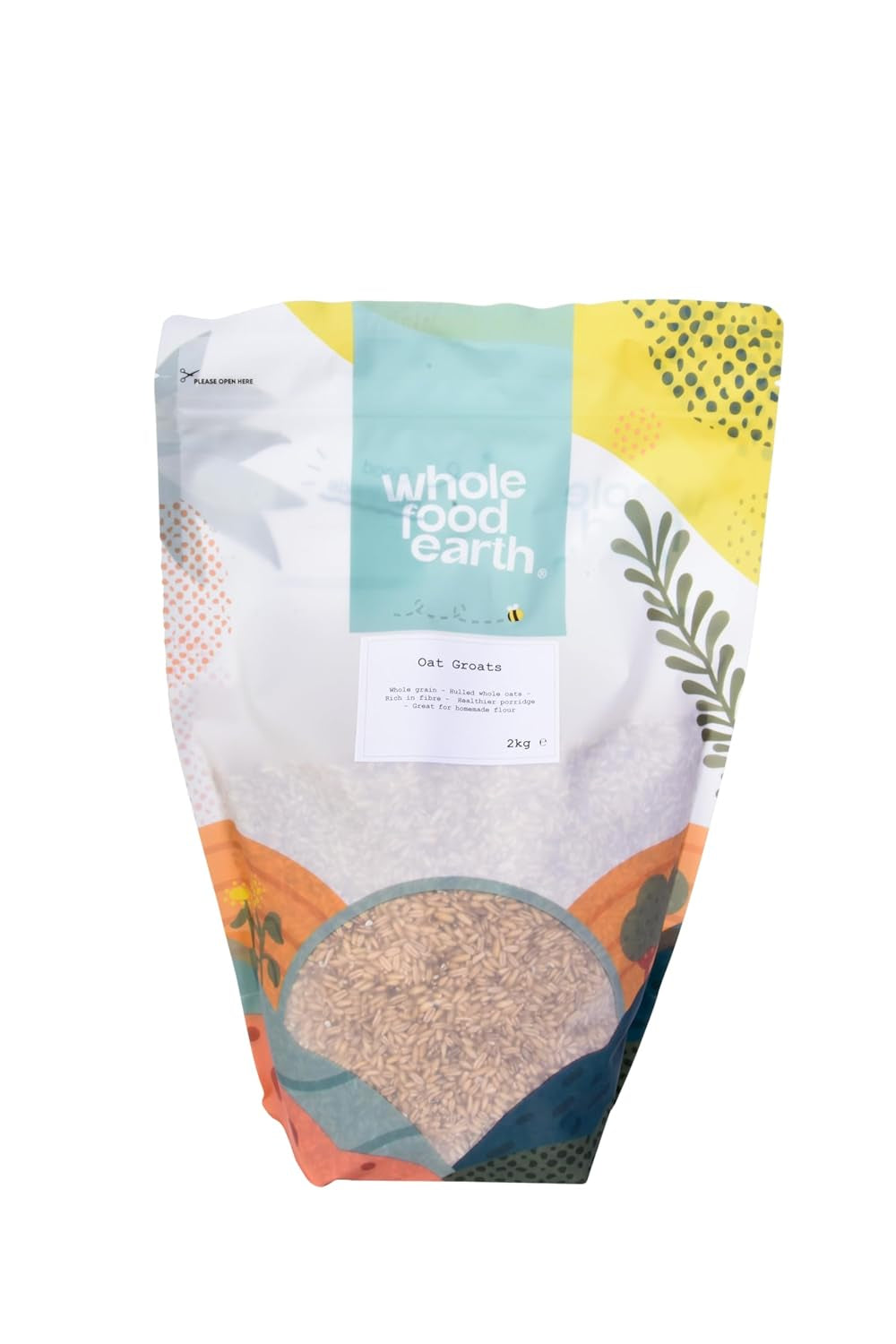 Ovesné krupice Wholefood Earth 2 kg | Bez GMO | Přírodní | Bohaté na vlákninu