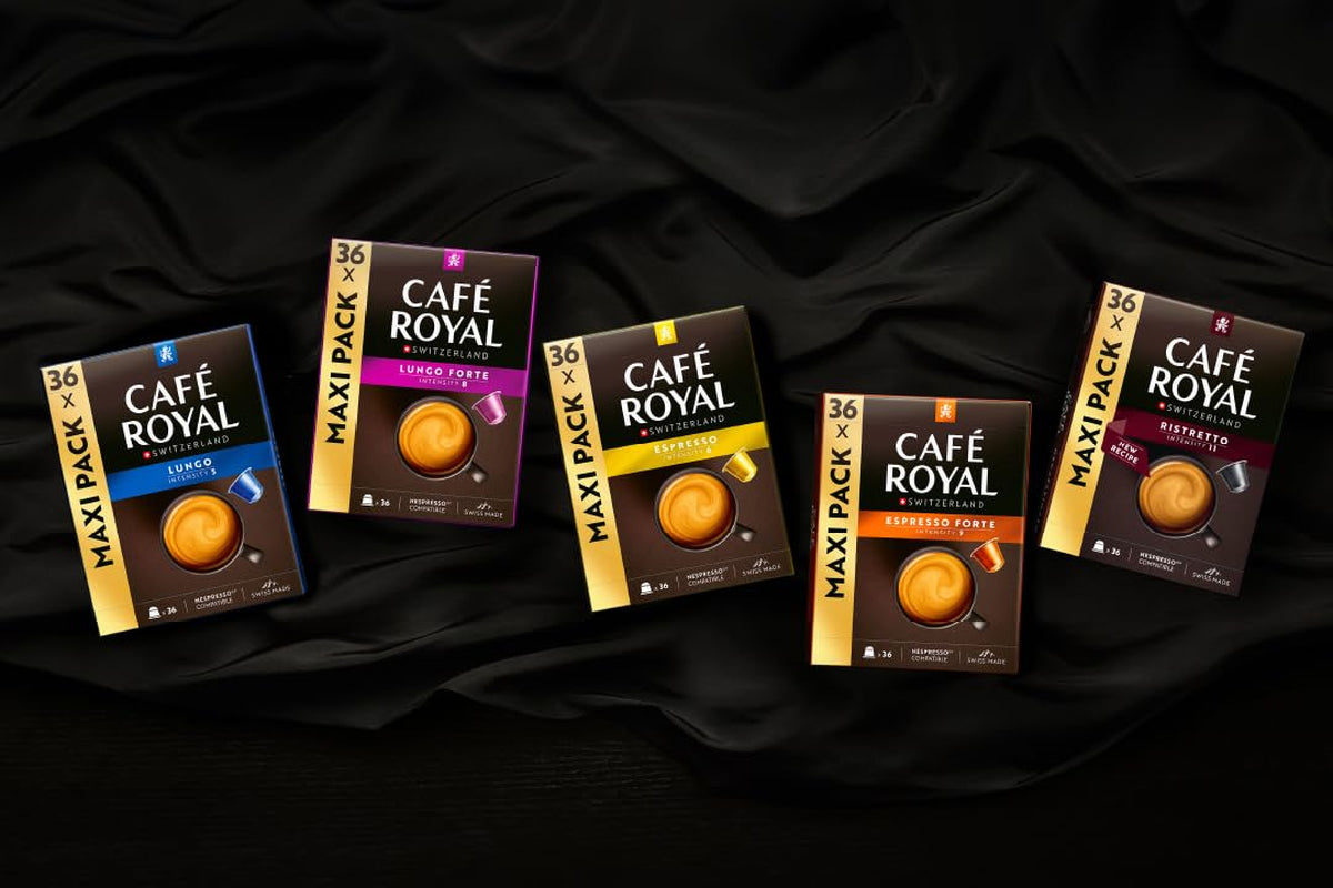 Café Royal Espresso Forte – kávové kapsle kompatibilní s Nespresso®, 100% Arabica, plná, středně pražená, intenzita 9/12, 36 kapslí
