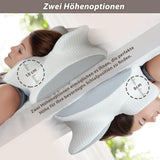 Polštář na krk Ortopedický polštář na hlavu Polštář z paměťové pěny Polštář s bočním nárazem - Ergonomický design Dutý tvar pro boční, zadní a břišní náraz Světle šedé krční ortopedické polštáře Naty Shop