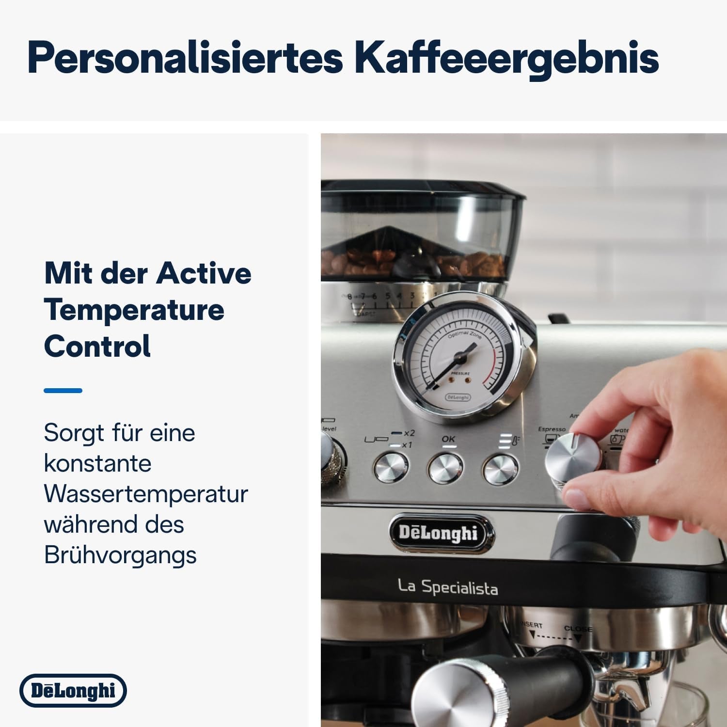 Portafiltrační espresso kávovar De'Longhi La Specialista Arte EC9155.MB s mlýnkem, 8 nastavení mletí, tlak 15 barů, 3 nastavení teploty, napěňovač mléka, 1550 W, nádrž 1,7 l, nerez/černá, včetně baristické sady