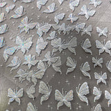 Aurora Muschel Schmetterling Samolepka na nehty Weiß Schmetterlinge Samolepka na nehty Gelee Relief Butterfly Nagelaufkleber Y2K Butterflies Nagel Sticker Nägel Nageldesign Nagel Zubehör Samolepky na nehty Nailart