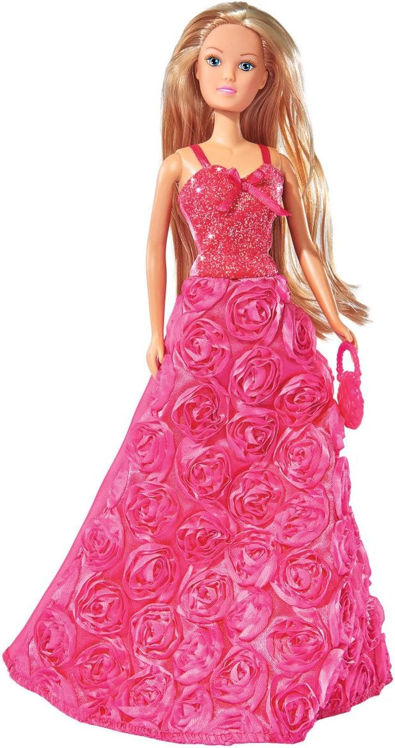 Simba 105739003 - Steffi Love Princess Gala Fashion, 2-Fach Sortiert, es Wird nur EIN Artikel geliefert, Spielpuppe als Prinzessin im traumhaften Rosenkleid mit Handtasche, 29 cm, ab 3 Jahre