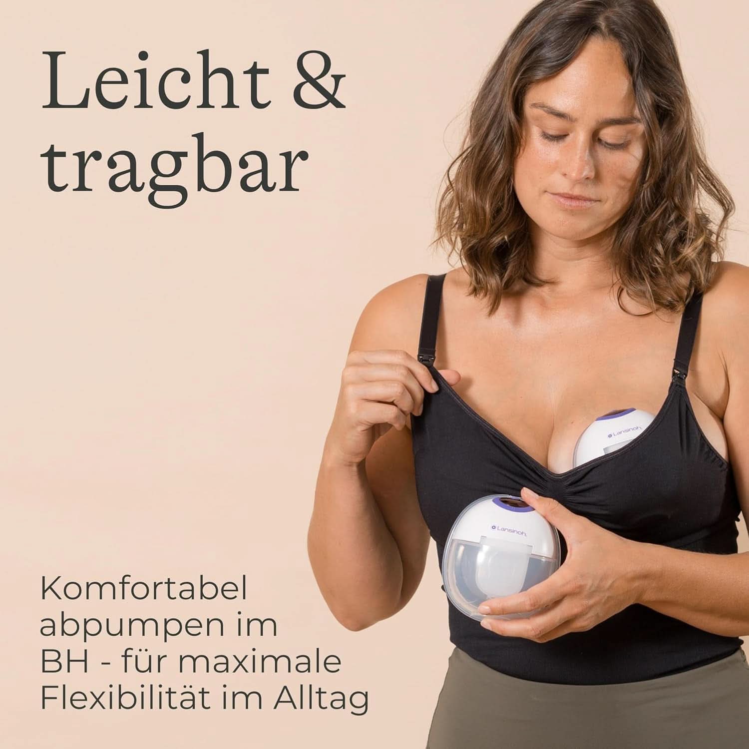 Lansinoh Tragbare Elektrische Doppelmilchpumpe – Freihändig Und Leise Abpumpen Ohne Kabel & Schläuche – Wiederaufladbarer Akku – Einfache Bedienung & Reinigung - Handsfree příslušenství Jídlo a kojení Bebe Naty Shop