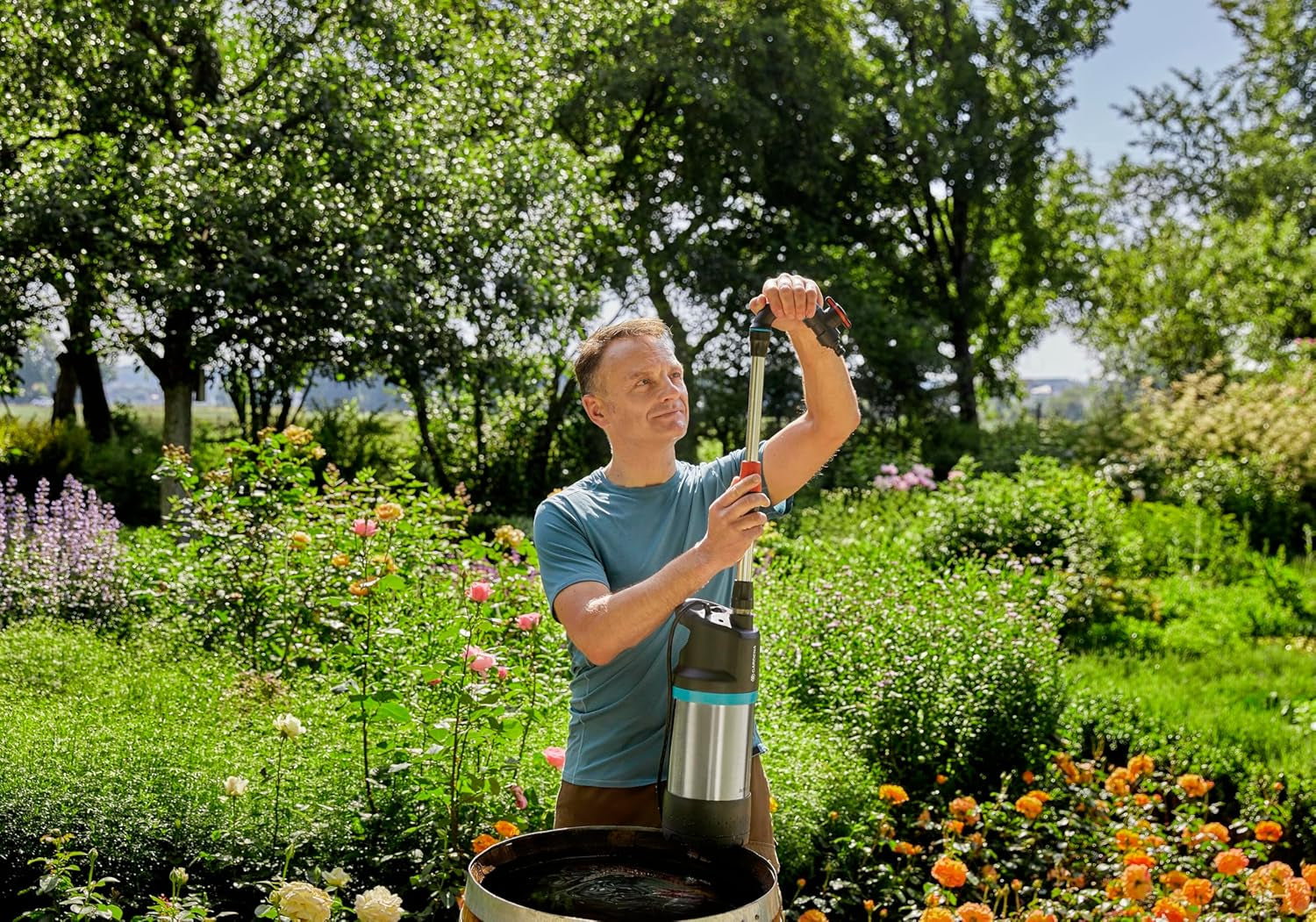 Prodloužení teleskopické trubky Gardena: Prodlužovací trubka pro sudová čerpadla na dešťovou vodu, 21 cm, ideální pro delší vodní nádrže, závit 33,3 mm (G1 palec) / 33,3 mm (G1 palec) (1420-20)