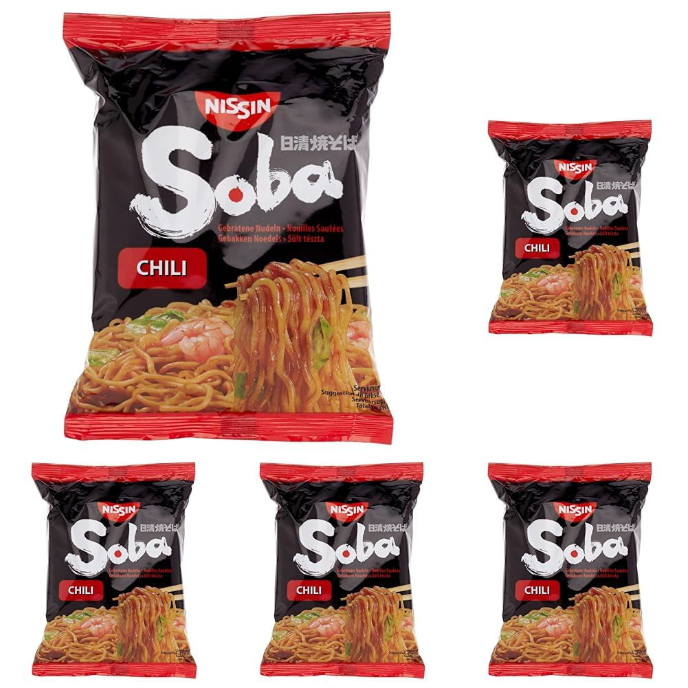 Smažené pšeničné nudle Nissin s příchutí chilli, 111g