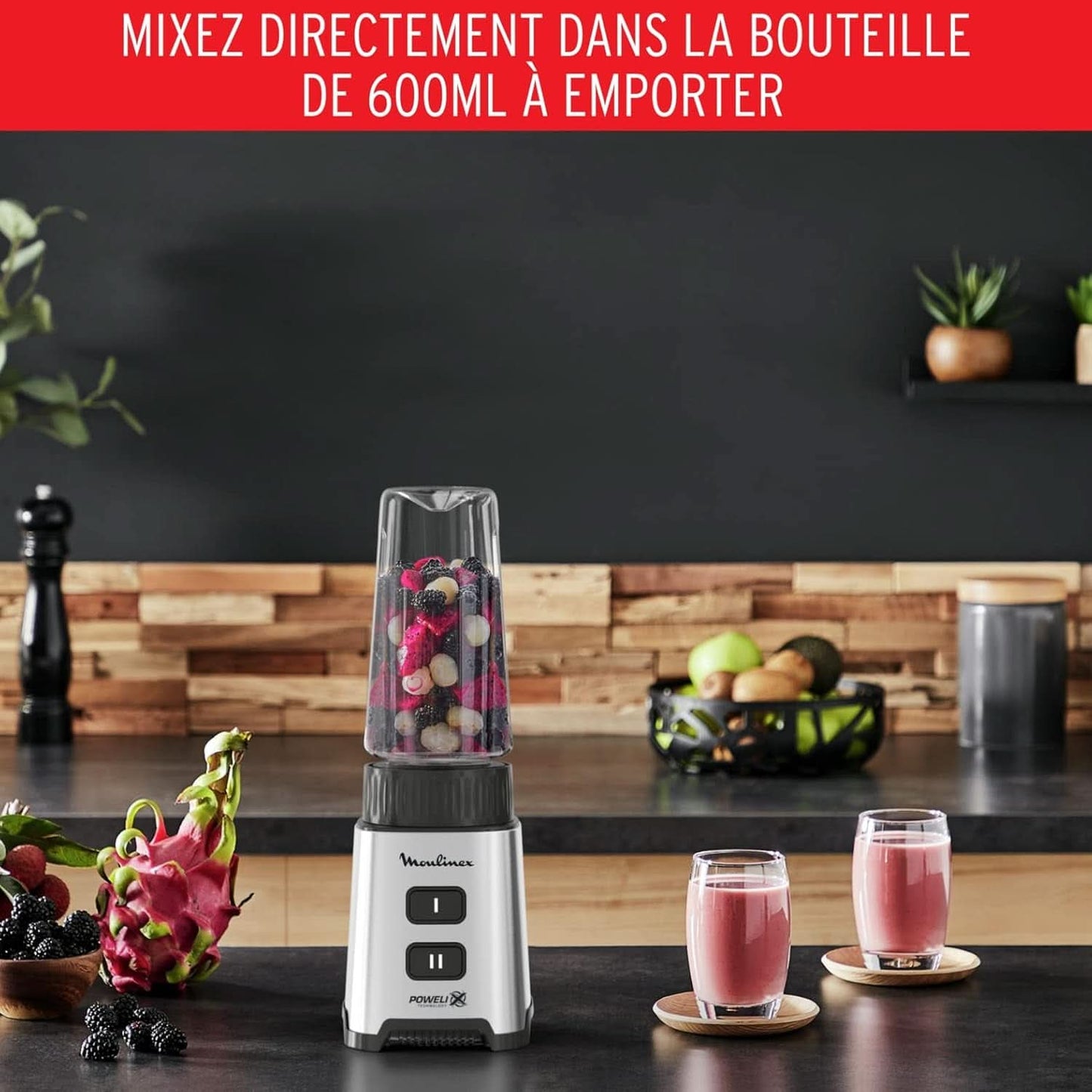 Mixér Pulseo LM17GD, 400 W, 4 nože, 700 Ml, Přenosná nádoba 600 Ml Kuchyně Naty Shop