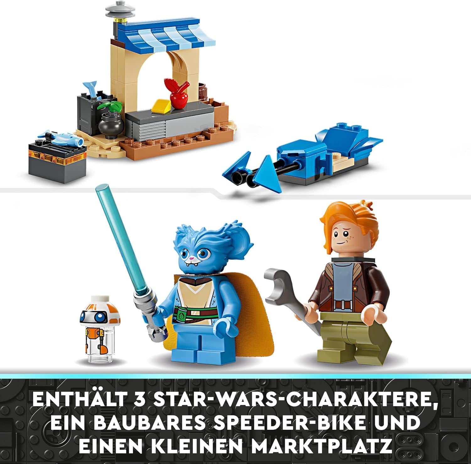 LEGO Star Wars: The Adventures of the Young Jedi Crimson Firehawk, Dětská startovací sada se sestavitelnou vesmírnou lodí, Speederem a 3 figurkami, Dárek pro chlapce a dívky 4 roky staré 75384 Stavebnice Besuche den LEGO-Store
