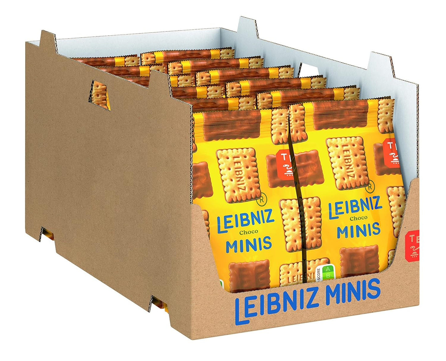 LEIBNIZ Minis Choco Pack 12 malých křupavých sušenek s mléčnou čokoládou Hromadné balení pro skladování nebo prodej (12 x 125 g)