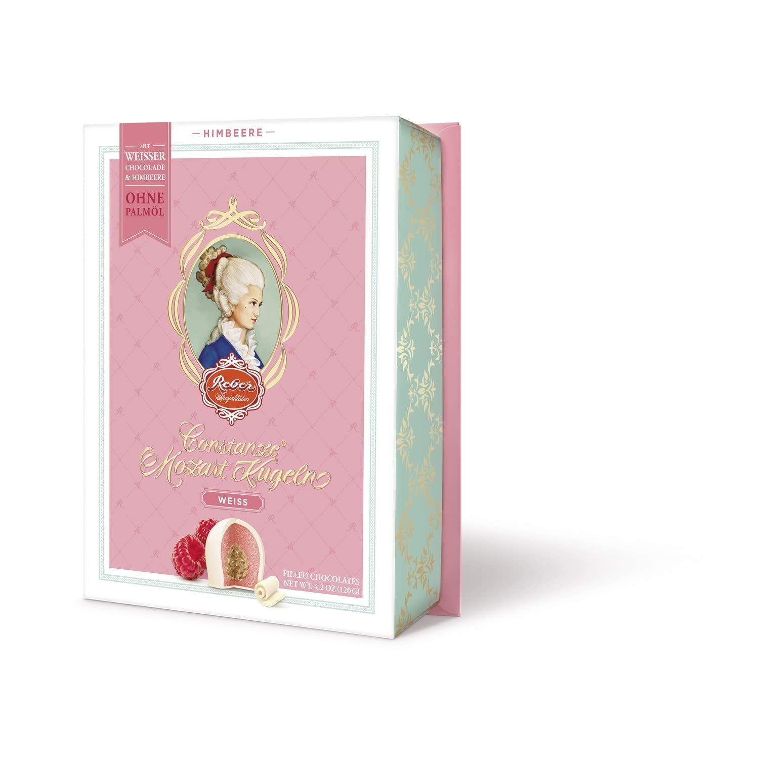 Reber Mozart kuličky s hořkou čokoládou, balení 6 ks s marcipánem a nugátem, veganské - 1 x 120 g