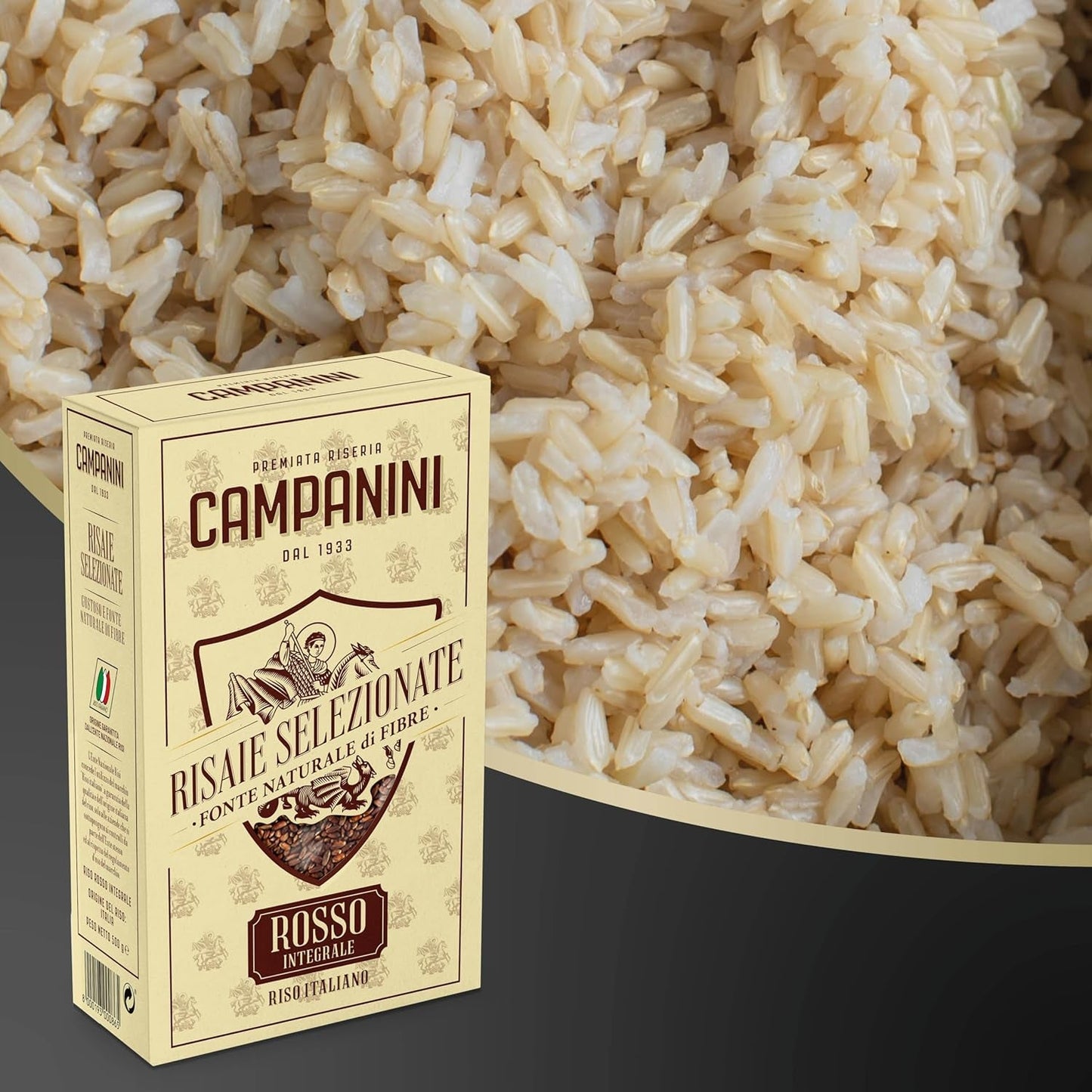 RISO ROSSO INTEGRALE Červená rýže s celozrnnými RISERA CAMPANINI 500g z Itálie