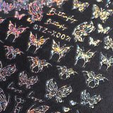 6 Blatt Schmetterling Samolepka na nehty Selbstklebend Laser Stříbrná Schmetterlings Nagelaufkleber 3D Aurora Stříbrná Schwarz Schmetterlinge Samolepky na nehty Frühling Nageldesign Samolepka na nehty Nail Art Zubehör