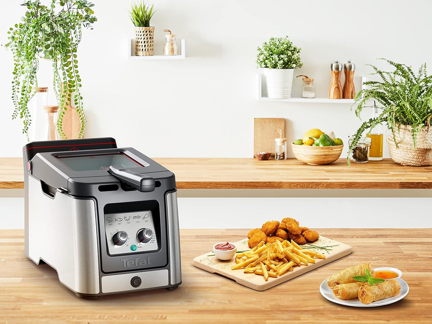 Fritéza Tefal FR600D Clear Duo, smažení s menším množstvím kouře a zápachu, kapacita 1,2 kg, termostat, časovač, velké průhledové okénko bez mlhy Domácí spotřebiče Naty Shop