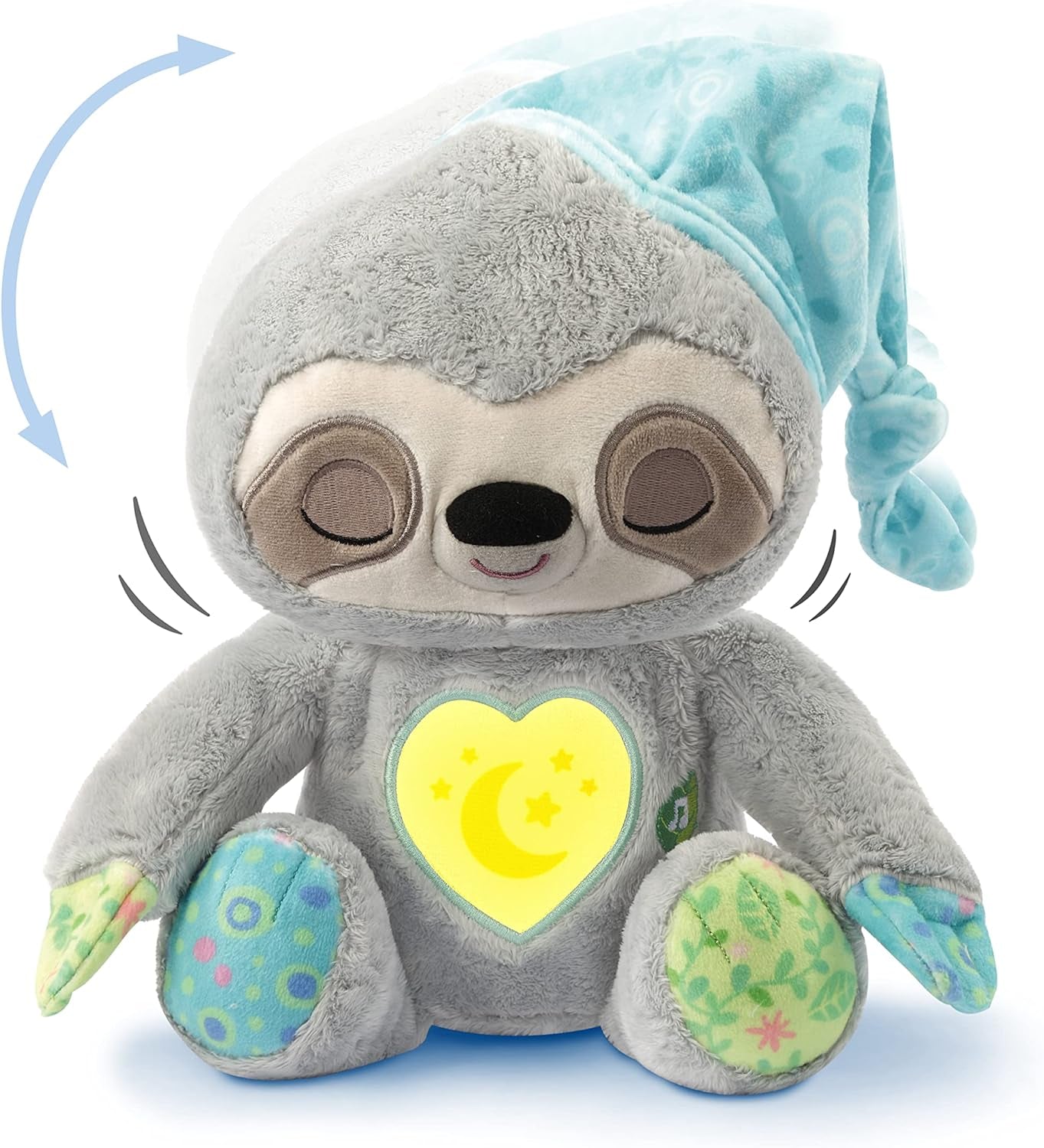 VTech Baby Schnarchi, ospalý lenochod - Roztomilá plyšová hračka, která vám pomůže usnout - S přirozenými a každodenními zvuky, hudbou a nočním světlem - Pro miminka od narození Bebe Toys Naty Shop