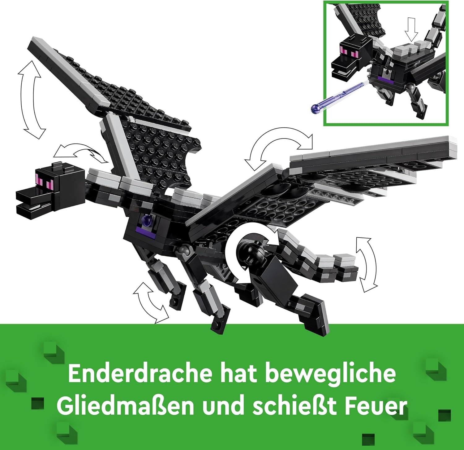 LEGO Minecraft The End Dragon a The End Akční sada hraček a objevů Videohra Stavebnice Sada Dobrodružná sada Dárek pro chlapce a dívky 8 let 21264 Stavebnice Beuche den LEGO-Store