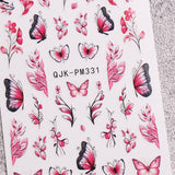 JMEOWIO Nálepka na nehty Blume 10 Blatt Nálepka na nehty Selbtklebend Nagelaufkleber Frühling Letní květinová dekorace Nageldesign Zubehör