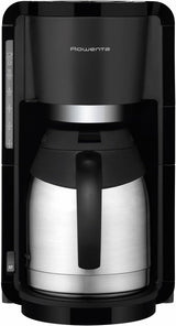 Espresso kávovar Rowenta Adagio, termokarafa z nerezové oceli, udrží kávu horkou až 4 hodiny, kapacita 10–15 šálků, kapacita 1,25 l, vyjímatelný koš na filtr, automatické vypínání, černá, CT3818