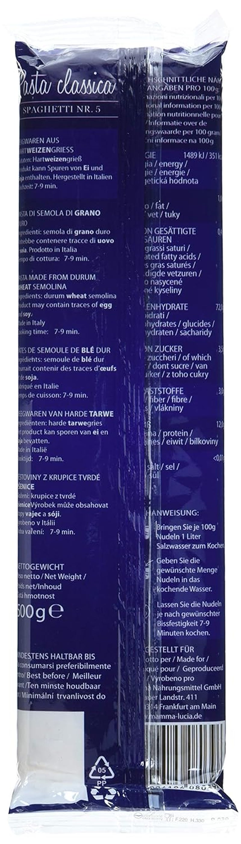 Těstovinové špagety č. 5, balení 20 ks (20 x 500 g)