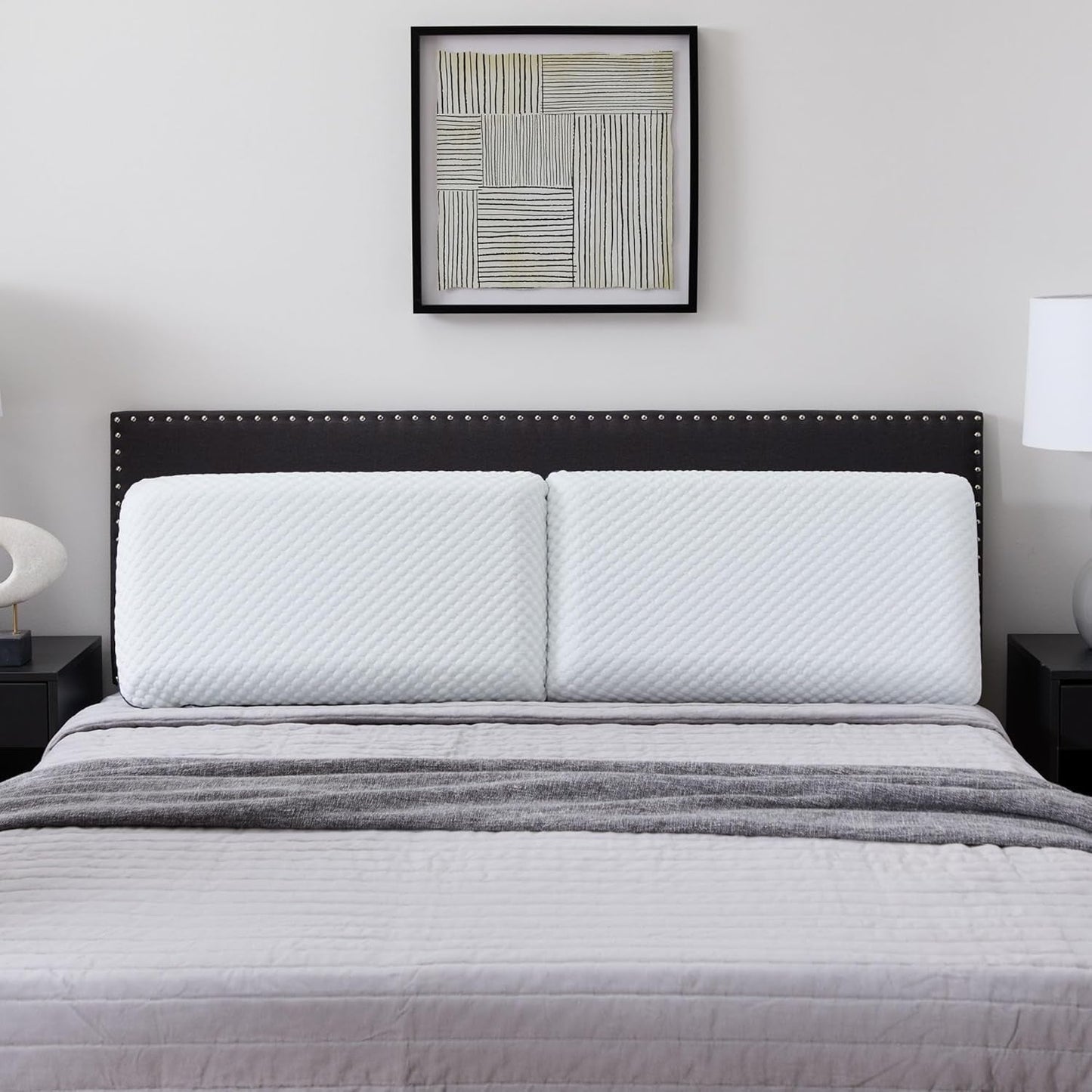 LUCID polštář z paměťové pěny s gelem 40x60 cm - prodyšný - chladivý efekt - pratelný potah - polštář certifikovaný Oeko-Tex, bílý