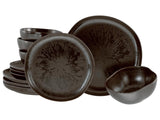 CreaTable, 21249, Natura Organic RUSTY Series, 12dílná sada nádobí pro 4, Sada porcelánových talířů, Vhodné do myčky a mikrovlnné trouby, Vyrobeno v Evropě