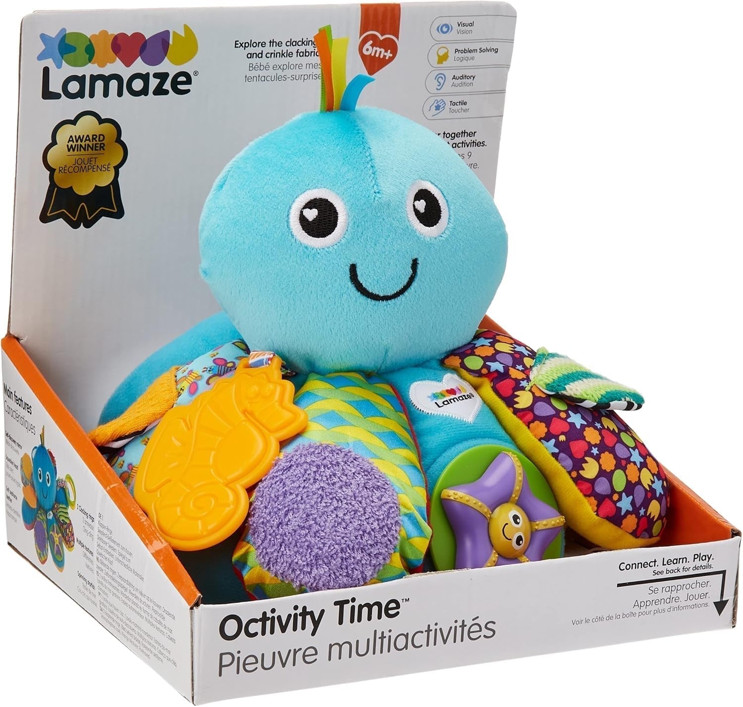 LAMAZE Octivity Time Baby Senzorická hračka, Měkké miminko na hraní a objevování, Chobotnice Batole Vhodné od 6 měsíců, Kluci a Holky od 1 roku Hračky Naty Shop Octivity Play Chobotnice