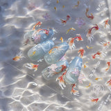 JMEOWIO 3D Nálepka na nehty Koi Fisch Nálepka na nehty Selbstklebend Nagelaufkleber 5D Stereoskopická dekorace Nageldesign Zubehör 1 Blatt