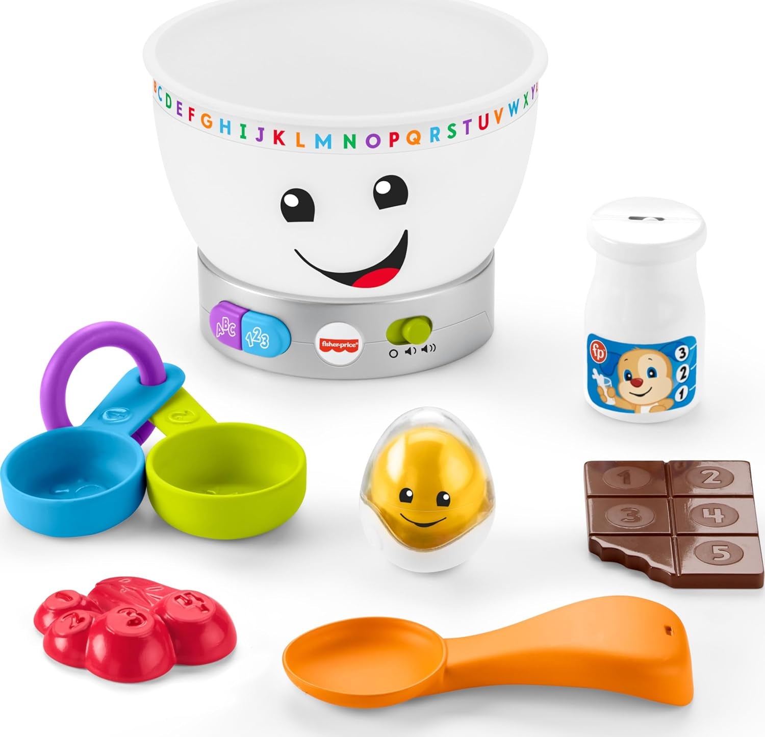 Fisher-Price Laugh & Learn Baby Learning Toy Kouzelná mísa na míchání barev s hudbou a světly na 6 měsíců+ Hračky GJW20 Bebe Naty Shop Jednolůžko