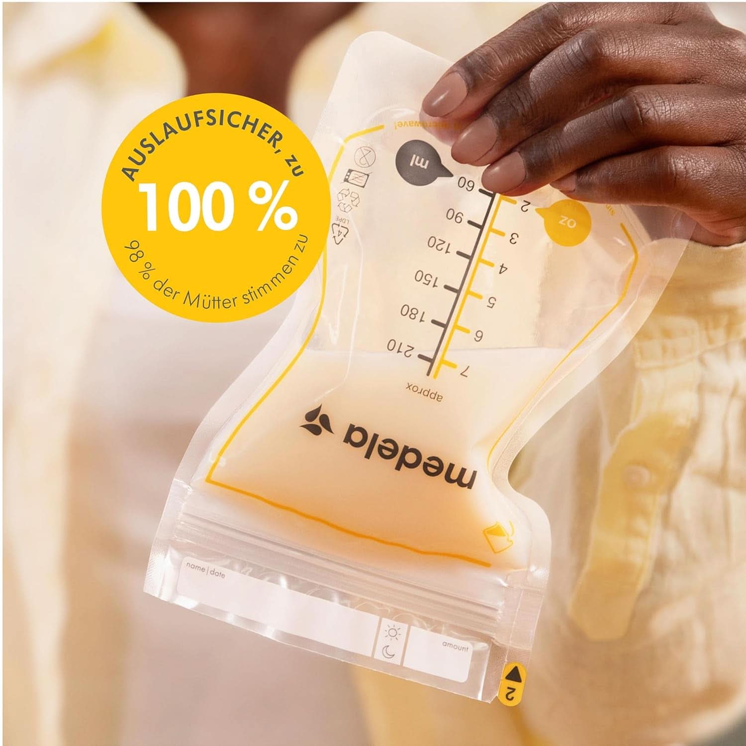 Medela Easy Pour Muttermilchbeutel Zum Einfachen Ausgießen, 100 Stück, 210 ml, Auslaufsichere Einweg-Muttermilchbeutel Mit Überlaufschutz, Stillhelfer Příslušenství Dětská výživa a kojení Naty Shop