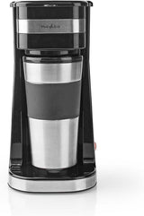 Espressor NEDIS - filtrovaná káva - 0,4 l - 1 šálek - časovač - černá / stříbrná