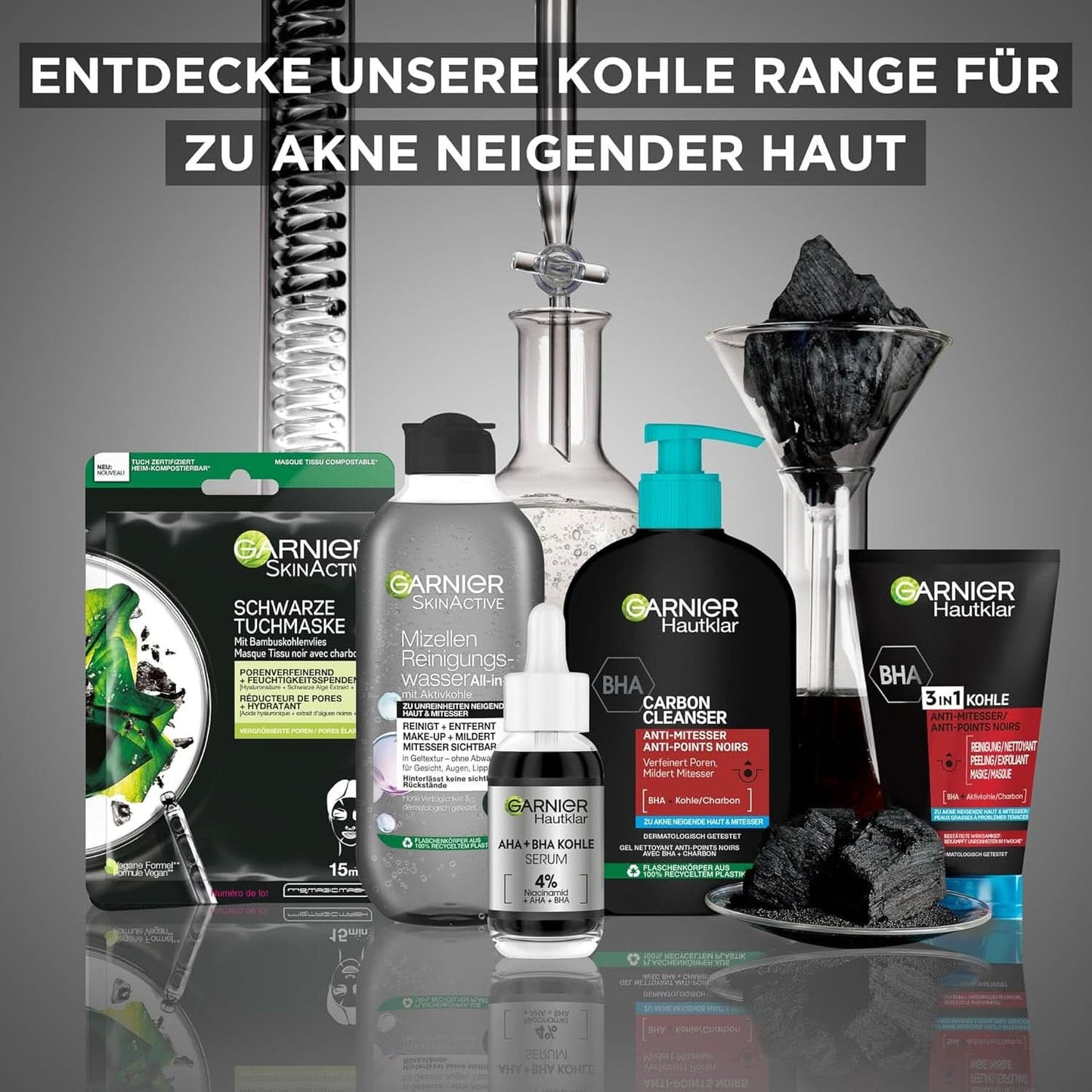 Garnier Charcoal Cleanser Čisticí gel na obličej proti černým tečkám a pupínkům 250 ml Sprcha & Bath Naty Shop
