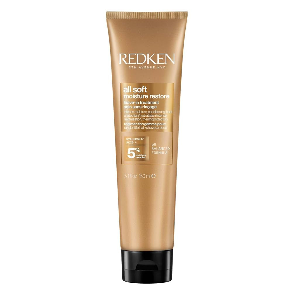 Redken vlasová maska s kyselinou hyaluronovou pro suché vlasy, proti krepatění a tepelná ochrana až do 230°C, All Soft Moisture Restore bezoplachová maska, 1 x 150 ml Naty Shop Hair Mask Výchozí název