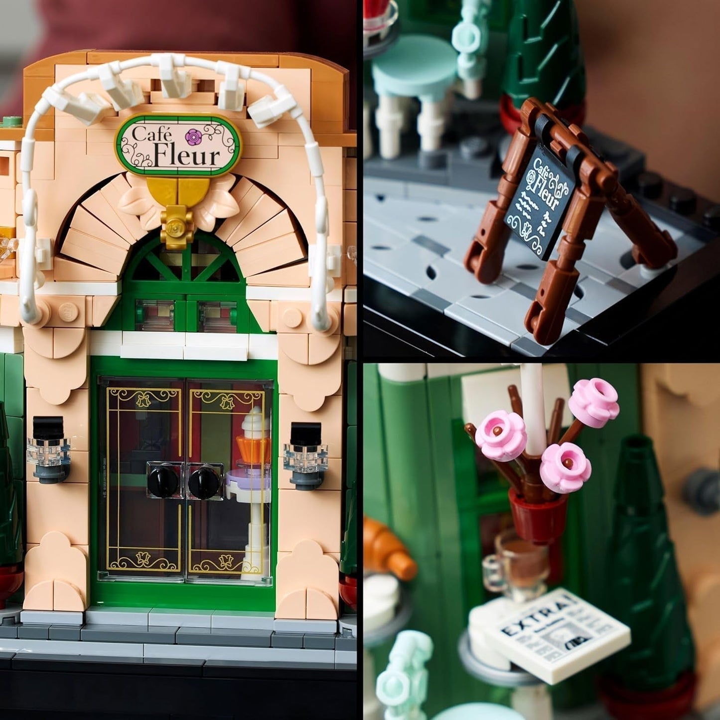 Francouzská kavárna LEGO Icons - Dekorace do obývacího pokoje nebo kanceláře - Stavebnice pro dospělé včetně malebné fasády, závěsného květináče a židlí - Dárek pro muže a ženy 10362 Stavebnice Besuche den LEGO-Store