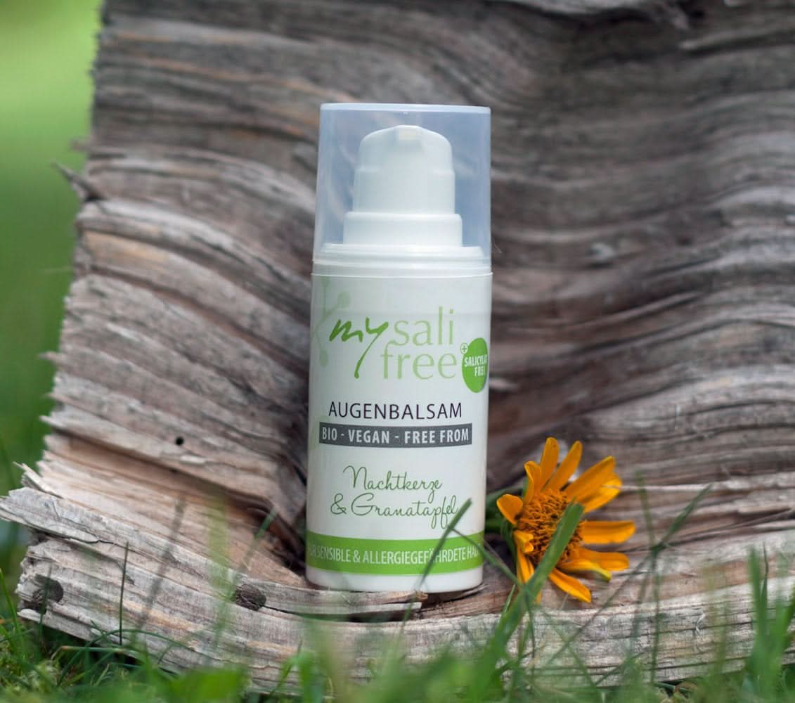 Mysalifree BIO EYE BALM, intenzivní oční krém proti vráskám pro citlivou pleť, s granátovým jablkem a okrem, 15 ml Kosmetika a kosmetika Naty Shop